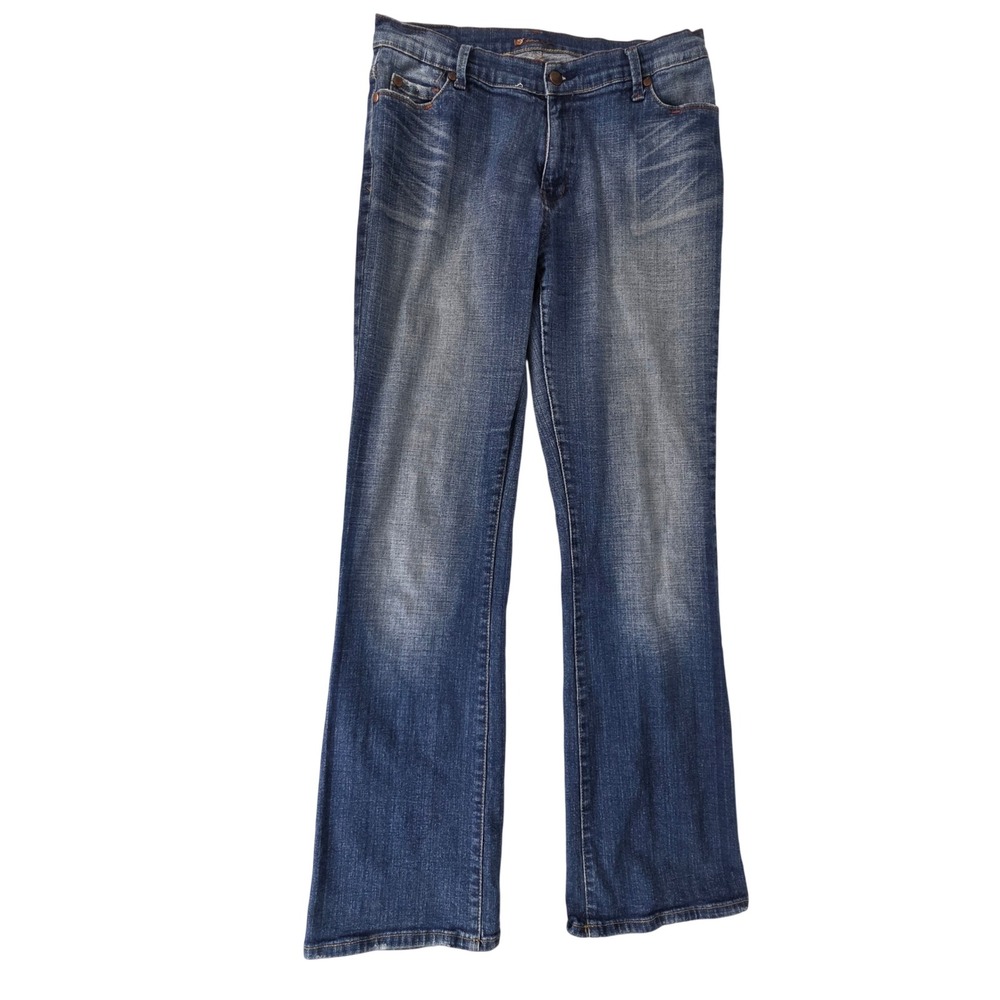 Sweet Vibes Womens Medium Wash Bootcut Jeans Size 9 Blue Denim Whiskered Y2K